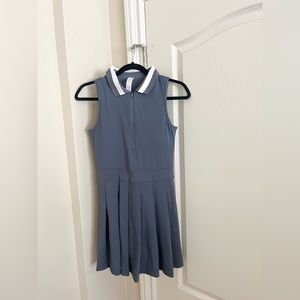 Gold Hinge- Tennis Pleated Lined Collar Dress in Navy (size S)
